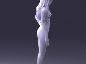 000354 Female Character in Red Sci-Fi Suit 3D Model