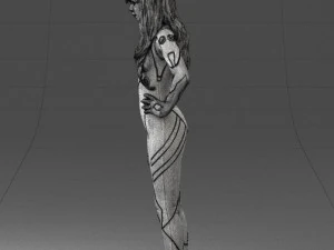 000354 Female Character in Red Sci-Fi Suit 3D Model