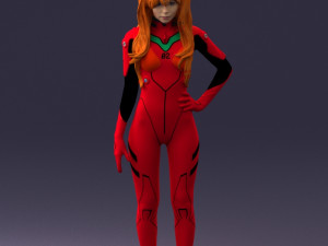 cosplay girl in red 0011 3d print ready 3D Print Model