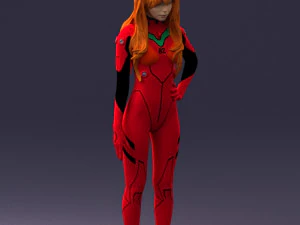 000354 Female Character in Red Sci-Fi Suit 3dp 3D Print Model