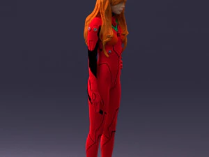 000354 Female Character in Red Sci-Fi Suit 3dp 3D Print Model