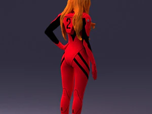 000354 Female Character in Red Sci-Fi Suit 3dp 3D Print Model