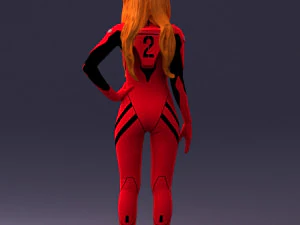000354 Female Character in Red Sci-Fi Suit 3dp 3D Print Model