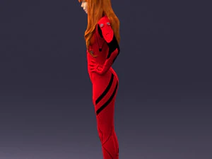 000354 Female Character in Red Sci-Fi Suit 3dp 3D Print Model