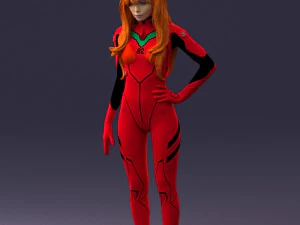 000354 Female Character in Red Sci-Fi Suit 3dp 3D Print Model