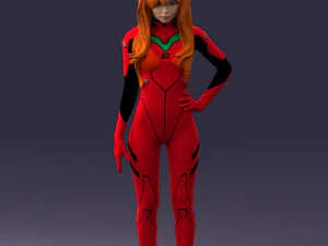000354 Female Character in Red Sci-Fi Suit 3dp 3D Print Model