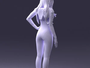 000354 Female Character in Red Sci-Fi Suit 3dp 3D Print Model