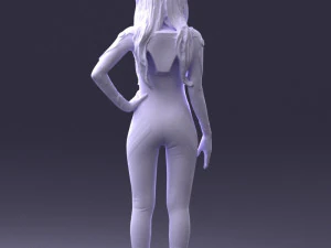 000354 Female Character in Red Sci-Fi Suit 3dp 3D Print Model