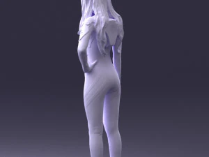 000354 Female Character in Red Sci-Fi Suit 3dp 3D Print Model