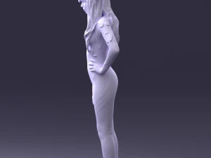 000354 Female Character in Red Sci-Fi Suit 3dp 3D Print Model