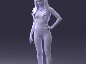 000354 Female Character in Red Sci-Fi Suit 3dp 3D Print Model