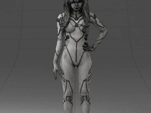 000354 Female Character in Red Sci-Fi Suit 3dp 3D Print Model