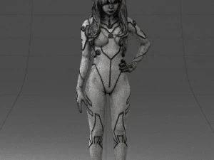 000354 Female Character in Red Sci-Fi Suit 3dp 3D Print Model