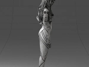 000354 Female Character in Red Sci-Fi Suit 3dp 3D Print Model
