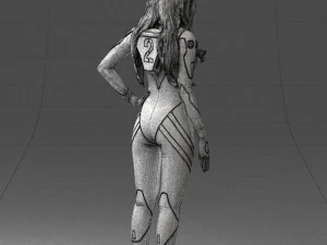 000354 Female Character in Red Sci-Fi Suit 3dp 3D Print Model