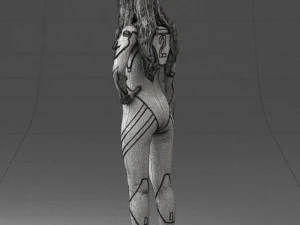 000354 Female Character in Red Sci-Fi Suit 3dp 3D Print Model