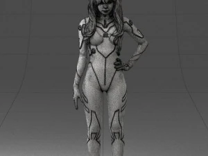 000354 Female Character in Red Sci-Fi Suit 3dp 3D Print Model