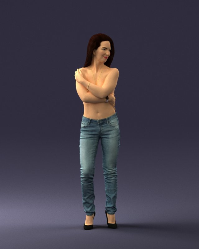 half naked girl 0014 3D 모델 .c4d .max .obj .3ds .fbx .stl .blend 