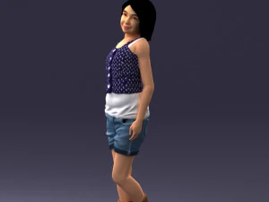 000358 Casual Girl in Summer Outfit 3D Model