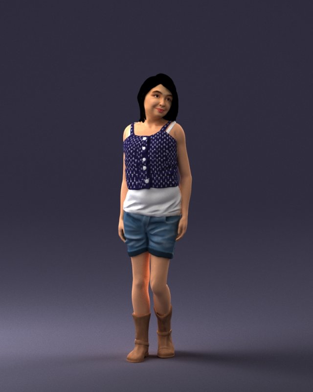 girl in shorts 0015 3D Model in Woman 3DExport