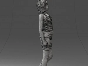 000358 Casual Girl in Summer Outfit 3D Model