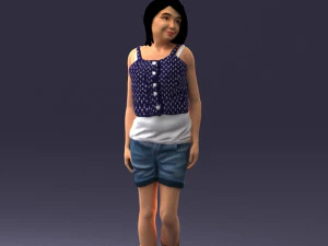 000358 Garota casual com roupa de ver&atilde;o 3dp Modelo de Impressão 3D