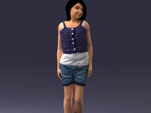 000358 Casual Girl in Summer Outfit 3dp 3D Print Model