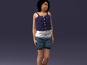 000358 Casual Girl in Summer Outfit 3dp 3D Print Model