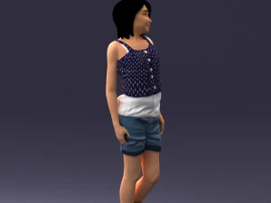 000358 Casual Girl in Summer Outfit 3dp 3D Print Model
