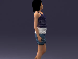 000358 Casual Girl in Summer Outfit 3dp 3D Print Model