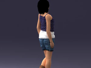 000358 Casual Girl in Summer Outfit 3dp 3D Print Model