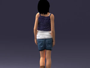 000358 Casual Girl in Summer Outfit 3dp 3D Print Model