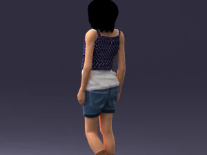 000358 Casual Girl in Summer Outfit 3dp 3D Print Model