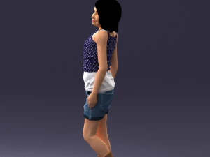 000358 Casual Girl in Summer Outfit 3dp 3D Print Model