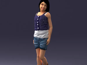 000358 Casual Girl in Summer Outfit 3dp 3D Print Model
