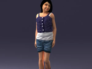 000358 Casual Girl in Summer Outfit 3dp 3D Print Model