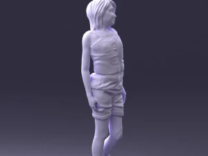000358 Casual Girl in Summer Outfit 3dp 3D Print Model