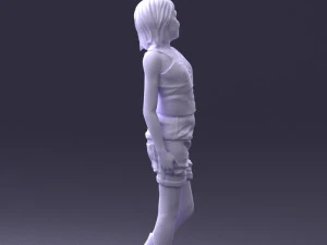 000358 Casual Girl in Summer Outfit 3dp 3D Print Model