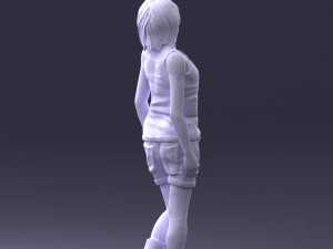000358 Casual Girl in Summer Outfit 3dp 3D Print Model