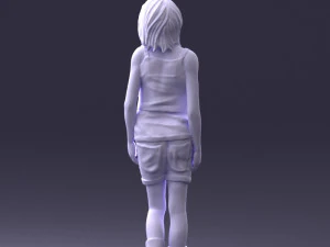 000358 Casual Girl in Summer Outfit 3dp 3D Print Model