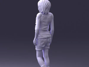 000358 Casual Girl in Summer Outfit 3dp 3D Print Model