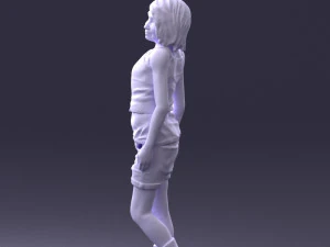 000358 Casual Girl in Summer Outfit 3dp 3D Print Model