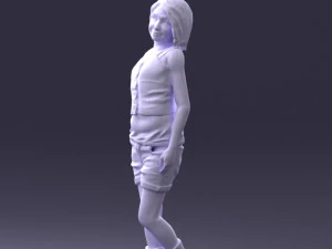 000358 Casual Girl in Summer Outfit 3dp 3D Print Model