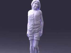 000358 Casual Girl in Summer Outfit 3dp 3D Print Model
