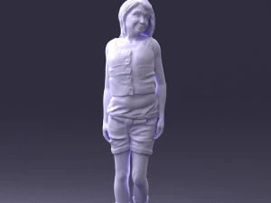 000358 Casual Girl in Summer Outfit 3dp 3D Print Model