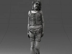 000358 Casual Girl in Summer Outfit 3dp 3D Print Model
