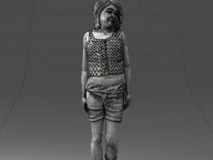 000358 Casual Girl in Summer Outfit 3dp 3D Print Model
