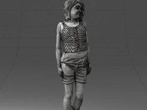 000358 Casual Girl in Summer Outfit 3dp 3D Print Model