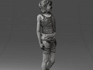 000358 Casual Girl in Summer Outfit 3dp 3D Print Model
