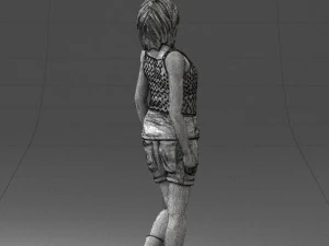 000358 Casual Girl in Summer Outfit 3dp 3D Print Model